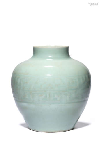 A Porcelain Celadon-Glazed Vase