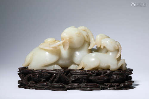 A Jade Ram Carving