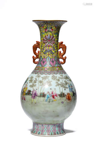 A Porcelain Famille-Rose Vase