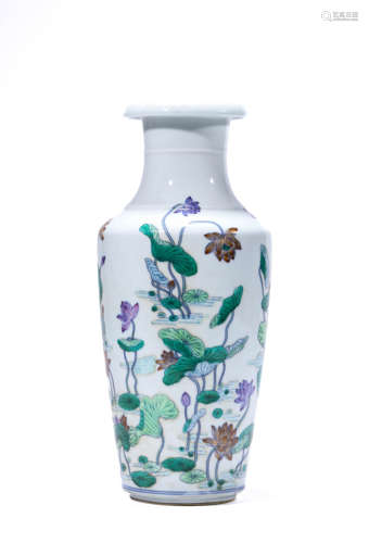 A Porcelain Doucai Chinese Mandarin Vase