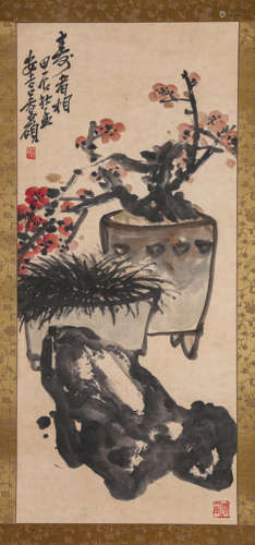 A Chinese Scroll Painting by Wu Changshuo