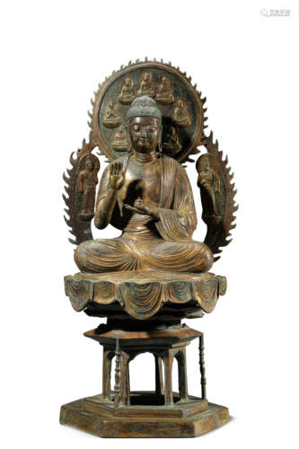 A Gilt-Bronze Bhaisajyaguru Statue