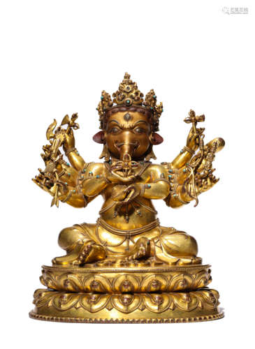 A Gilt-Bronze Ganesa Statue