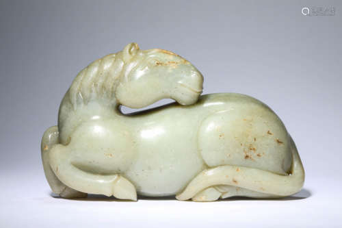 A Jade Recumbent Horse