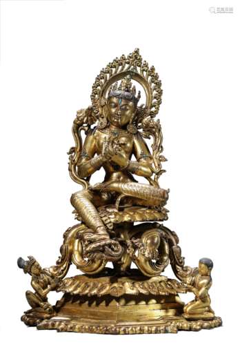 A Tibetan Green Tara Statue