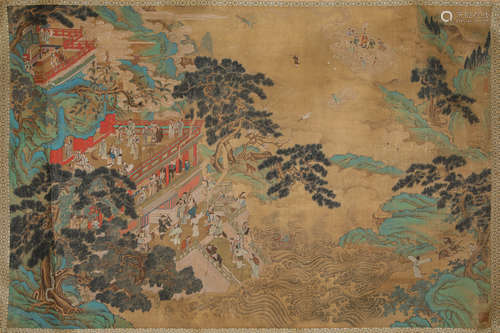 A Chinese Scroll Painting by Qiu Ying