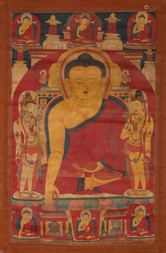 A Tibetan Sakyamuni Statue Thangka