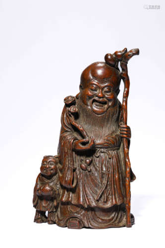 A Bamboo Longevity Immortal Statue