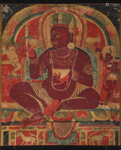 A Tibetan Mahasiddhas Statue Thangka