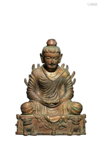 A Bronze Guru Statue