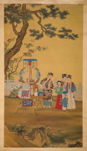 A Chinese Scroll Painting by Leng Mei