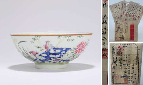 A Wucai Flower And Bird Bowl