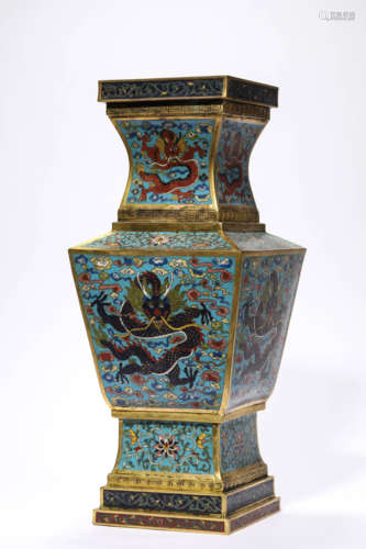 A Cloisonne Enamel Dragon Vase