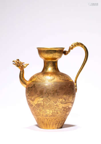 A Cloisonne Enamel Dragon and Phoenix Kettle