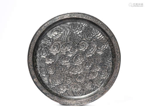 A Silver Dragon Dish