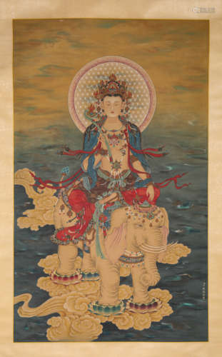 A Chinese Scroll Painting by Ding Guanpeng