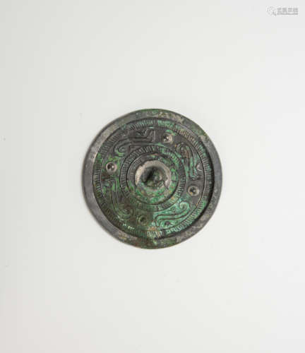 Han Dynasty-A Bronze Mirror With Four Side Equal Pattern