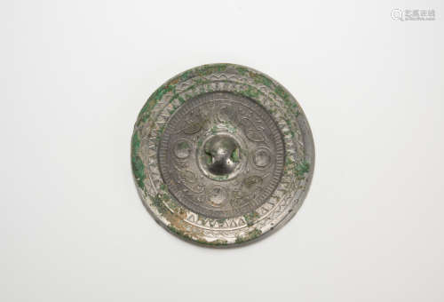Tang Dynasty - A Four Birds And Four Circle Bronze Mirror
