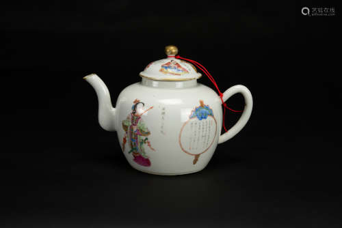 Daoguang And Of Period - A Famille - Glazed ‘Figures’ Teapot