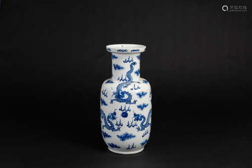Republic - A Blue And White Dragon Vase