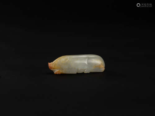 Han Dynasty- A White Jade Carved Pig