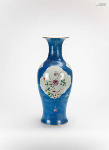 Late Qing/Republic - A Light Blue Ground Famille-Glazed ‘Flo...