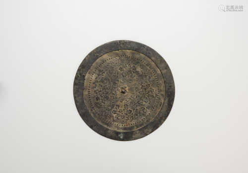 Song Dynasty - A Floral Pattern Bronze Mirror