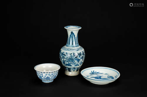 A group of A Blue And White Porcelain