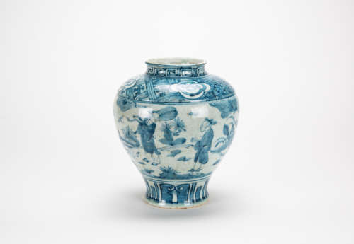 Ming -A Blue And White ‘Figures’ Jar