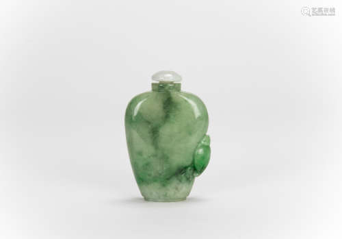 Republib - A Green Jadeite Carved’ Melon And Squirrel’ Snuff...