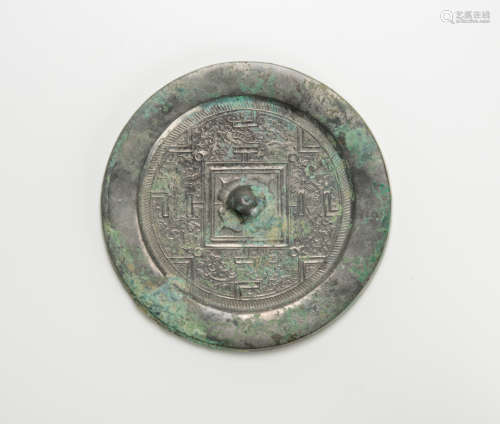 Han Dynasty-A Bronze Mirror With Four Mythical Beasts