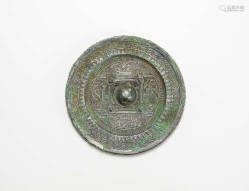 Han Dynasty-A Bronze Mirror With L On Four Side