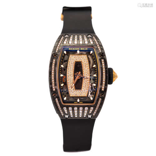 RICHARD MILLE RM07-01 DIAMOND WATCH ROSE GOLD AND CARBON TPT...