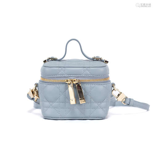 A CHRISTION DIOR MINI VANITY CASE, CLOUD BLUE