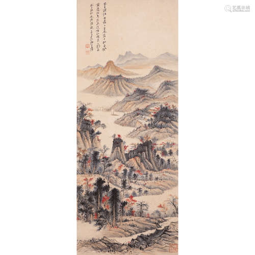 A HANGING SCROLL, LANDSCAPE, ATTRIBUTED ZHANG DAQIAN