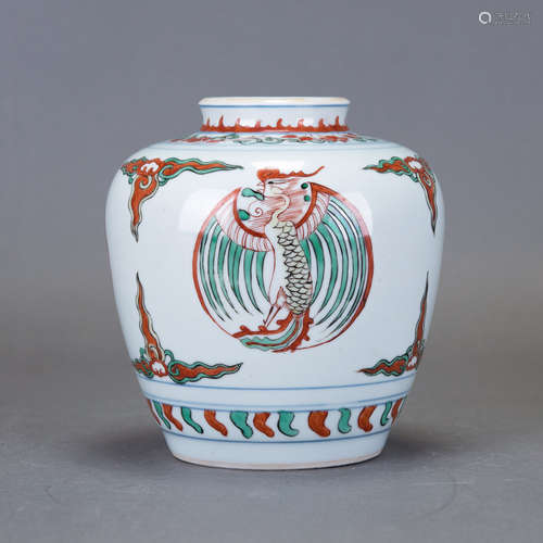 A WUCAI 'MEDALLION PHOENIX' JAR, WITH CHENGHUA MARK