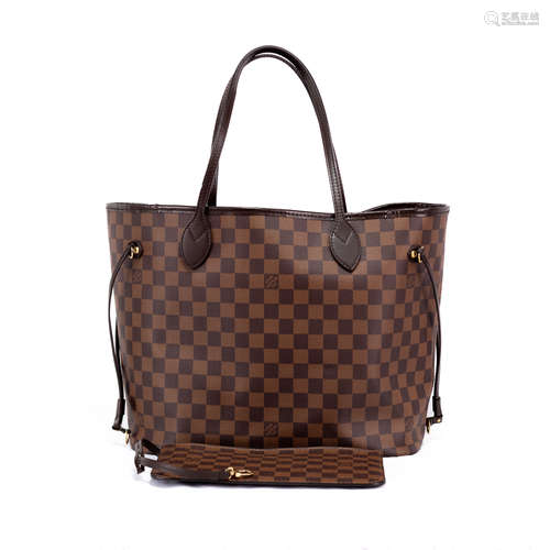 A LOUIS VUITTON DAMIER EBENE NEVERFULL MM