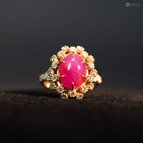 A 6.05 CARATS RUBY DIAMOND RING WITH BOX AND GIA CERTIFICATE...