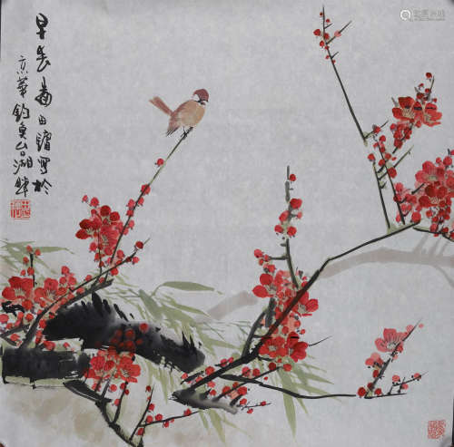 田镛(1938-2020) 早春图  设色纸本  镜心