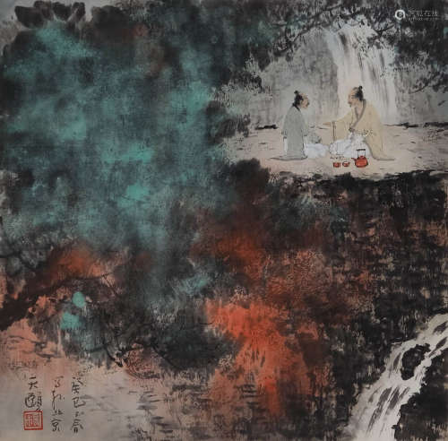 杨天颐(b.1956) 高士图 2013年作 设色纸本 镜心