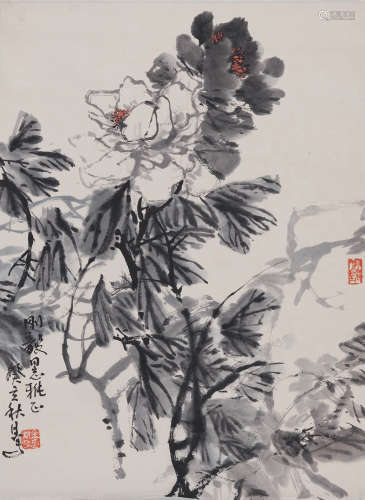 金默如(1938-2019) 牡丹 1983年作 设色纸本 立轴