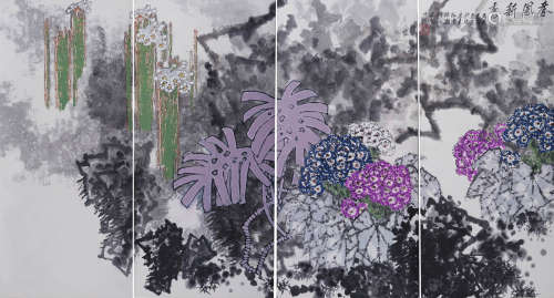 彭培泉(1941-2002) 春风新秀 1986年作 设色纸本 立轴