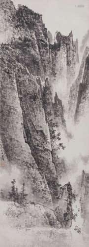陶一清(1914-1986) 峡江图  水墨纸本 立轴