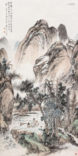 倪墨阱 (1855 ~ 1919)松下话沧桑图