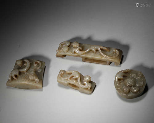 A group of jade accessories,Han Dynasty,China