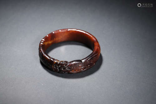 A dragon patterned jade bracelet,the Eastern Zhou Dynasty,Ch...