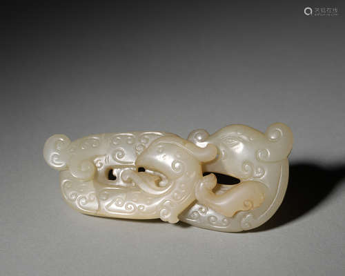 A dragon and phoenix patterned jade pendant,Ming Dynasty,Chi...