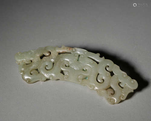 A dragon patterned jade pendant,the Eastern Zhou Dynasty,Chi...