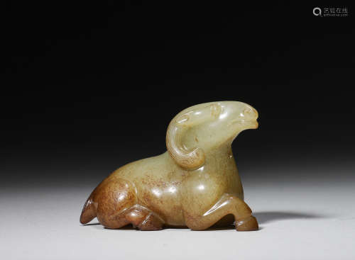 A jade goat ornament,Han Dynasty,China