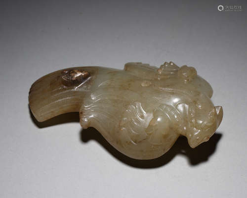 A jade phoenix bird pendant,Han Dynasty,China